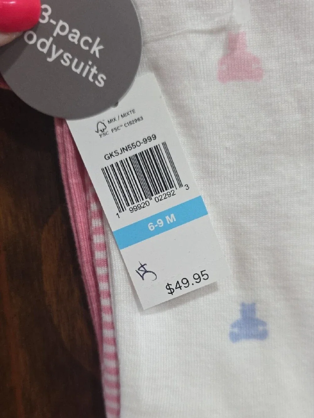GAP Baby 3-Pack Bodysuits in White, Pink & Light Blue